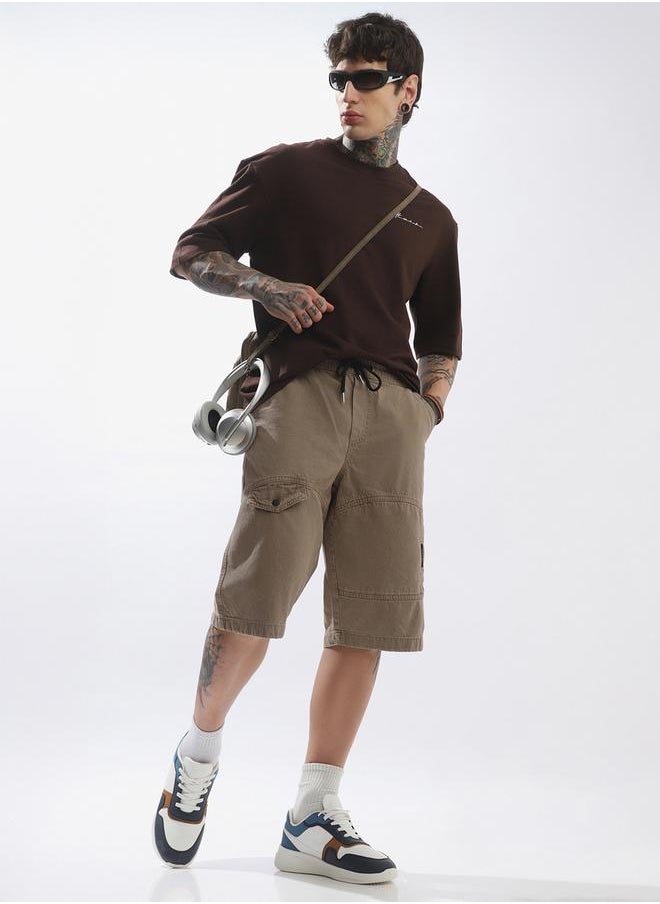 Hubberholme Men Cotton Washed Loose Fit Cargo Shorts  - Image 1
