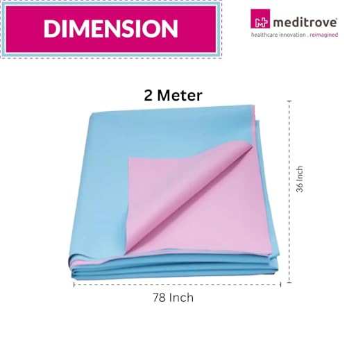 Meditrove Rubber Sheet for Bed | Waterproof Reusable Mattress Protector for Adult and Toddler | Non-Absorbent Oil Cloth | Rubberized Textile Fabric Crib and Hospital Bed Cover(1.5 Meter) - Image 2