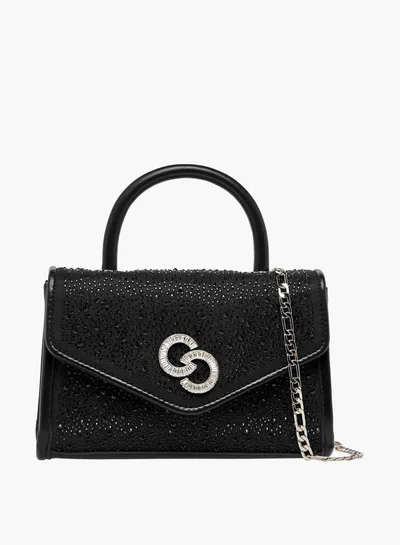 Celeste Women Embellished Satchel Bag with Top Handle and Detachable Strap