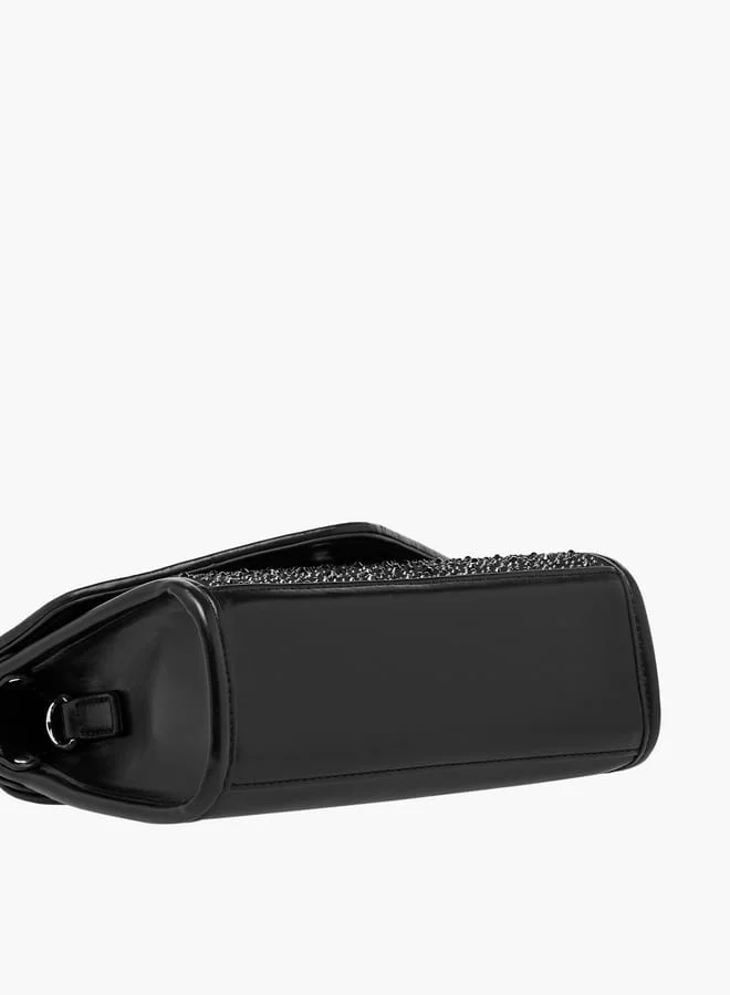 سيليست Women Embellished Satchel Bag with Top Handle and Detachable Strap