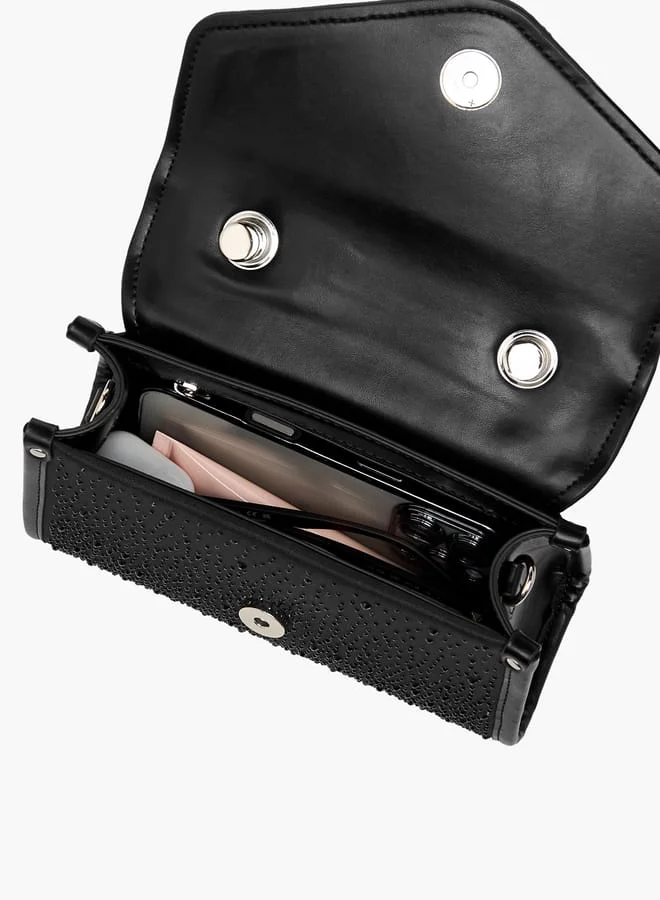 سيليست Women Embellished Satchel Bag with Top Handle and Detachable Strap