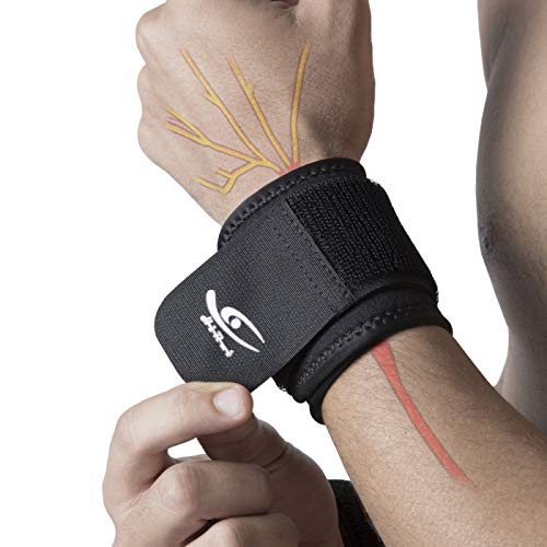HiRui 2 PACK Wrist Compression Strap and Wrist Brace Sport Wrist Support for Fitness, Weightlifting, Tendonitis, Carpal Tunnel Arthritis, Pain Relief-Wear Anywhere-Unisex,Adjustable - Image 1