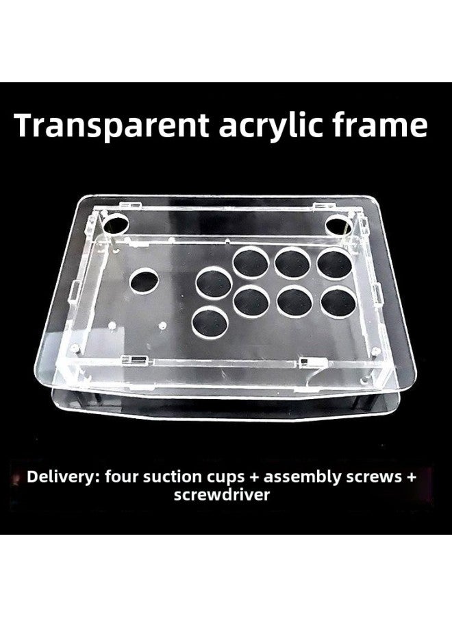 Transparent Rocker Shell Rocker Outer Frame Rocker Shell Arcade Frame Rocker DIY Accessories King Of Fighters Arcade-Product Color:Black Acrylic Frame Four-button Arc  - Image 5