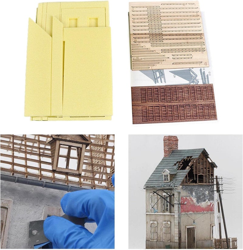 كلاراكو مجموعة نماذج بناء غير مطلية بمقياس 1/35، أطلال منزل على الطراز الأوروبي، ألغاز ثلاثية الأبعاد مصغرة لمواد البناء، نموذج سكة حديد، منظر طبيعي مصغر - Image 2
