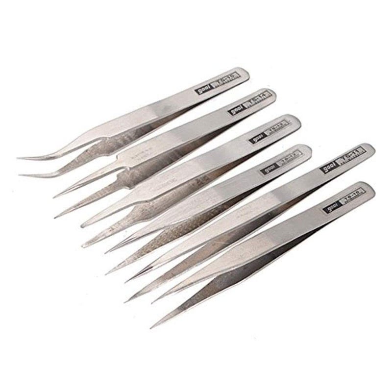 DIY Crafts Diy Crafts CTDIYHI37901 Static Stainless Steel Tweezers Swiss Antimagnetic Tweezers Set for Soldering Mobile Phone Repair 3 Pack of 6 Multicolor  - Image 4
