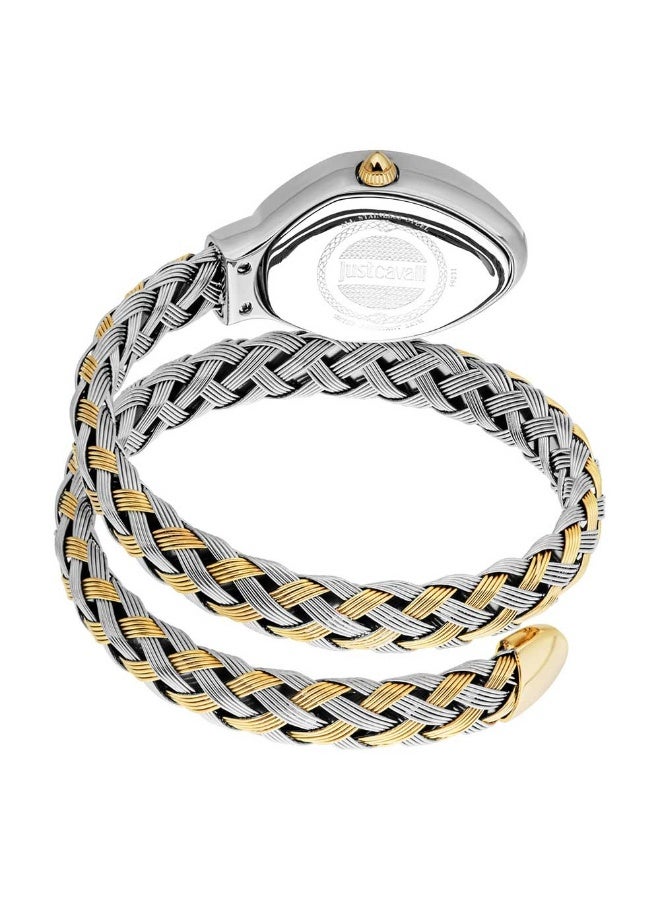 Just Cavalli Novara JC1L264M0065 Women’s Snake-Style Bracelet Watch – Green Oval Dial - Image 3