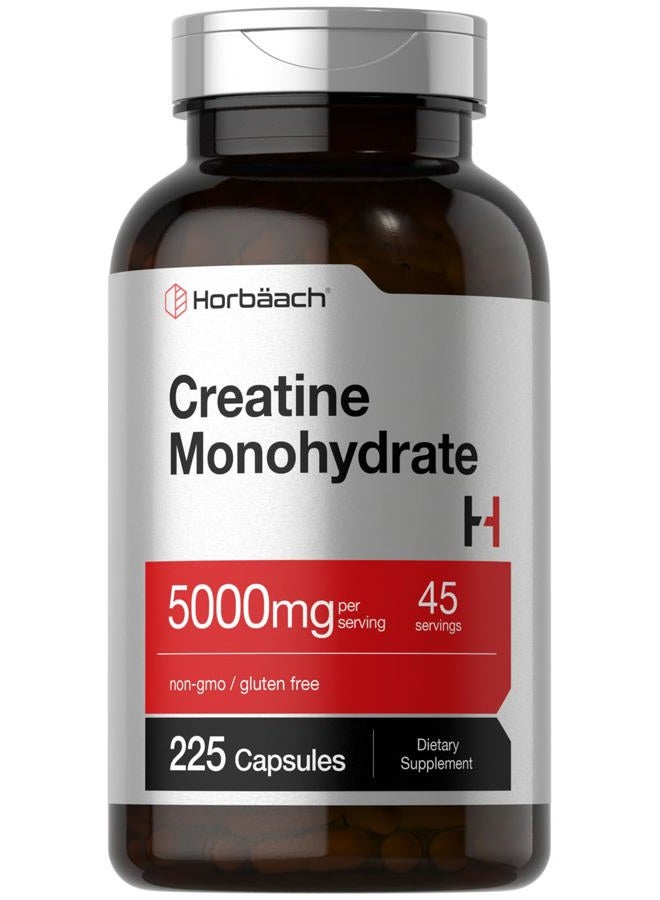 Horbäach Creatine Monohydrate | 5g | 225 Capsules | Non-GMO, Gluten Free Supplement - Image 1