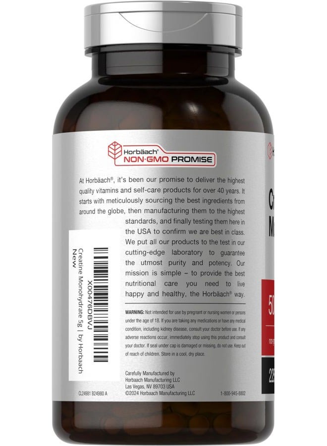 Horbäach Creatine Monohydrate | 5g | 225 Capsules | Non-GMO, Gluten Free Supplement - Image 3