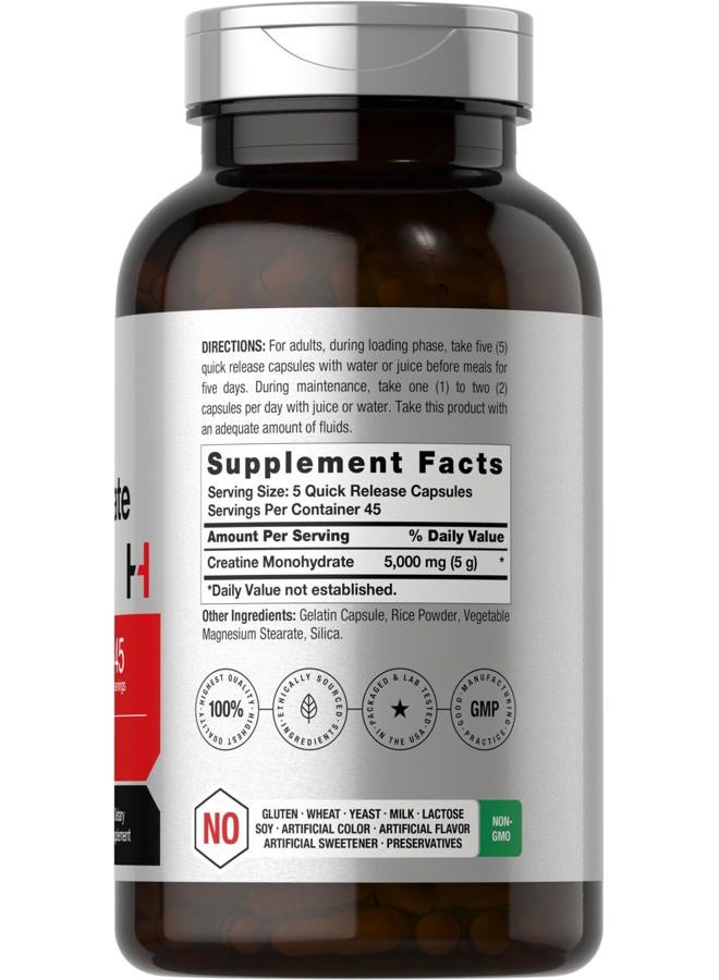 Horbäach Creatine Monohydrate | 5g | 225 Capsules | Non-GMO, Gluten Free Supplement - Image 2