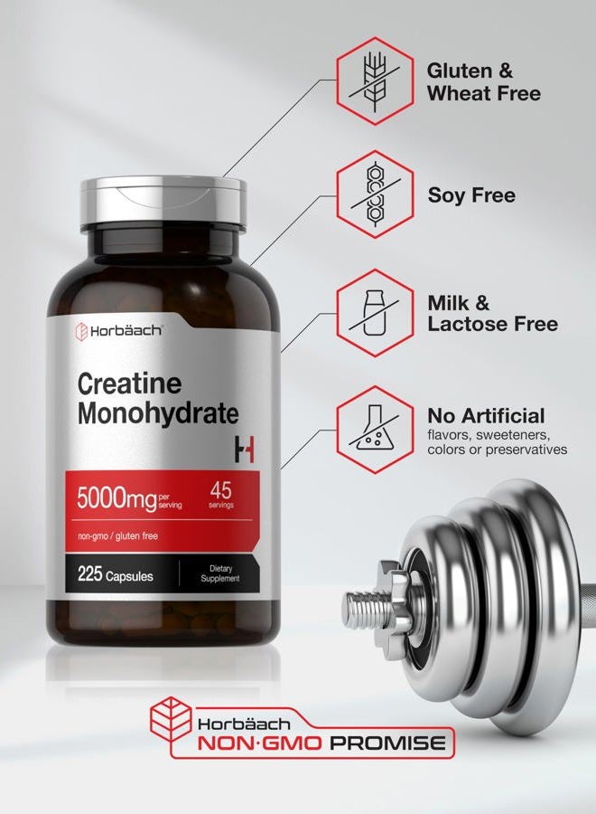 Horbäach Creatine Monohydrate | 5g | 225 Capsules | Non-GMO, Gluten Free Supplement - Image 5