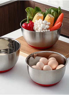 Morlife 20cm Stainless Steel Non-Slip Mixing Bowls with Measurements , Pour Spouts, Tick Marks for Cooking, Baking  - Image 2
