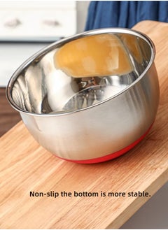 Morlife 20cm Stainless Steel Non-Slip Mixing Bowls with Measurements , Pour Spouts, Tick Marks for Cooking, Baking  - Image 4
