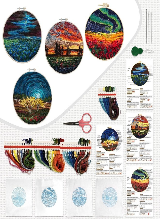 Maydear 4 Set Embroidery Stitches Practice Kit, Embroidery Kit for Beginners with Embroidery Patterns, Beginner Hand Embroidery Kit, Embroidery Kits for Adults - Image 3