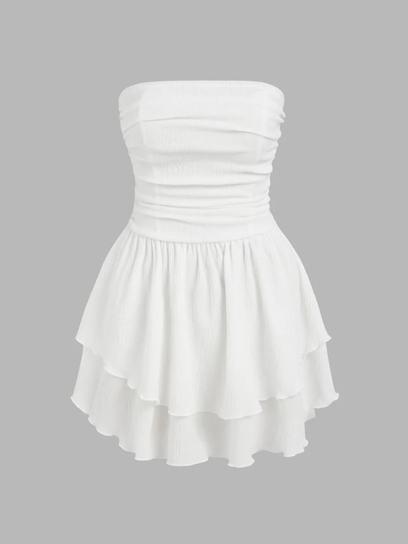 هيكاب Strapless Ruffle Mini Dress