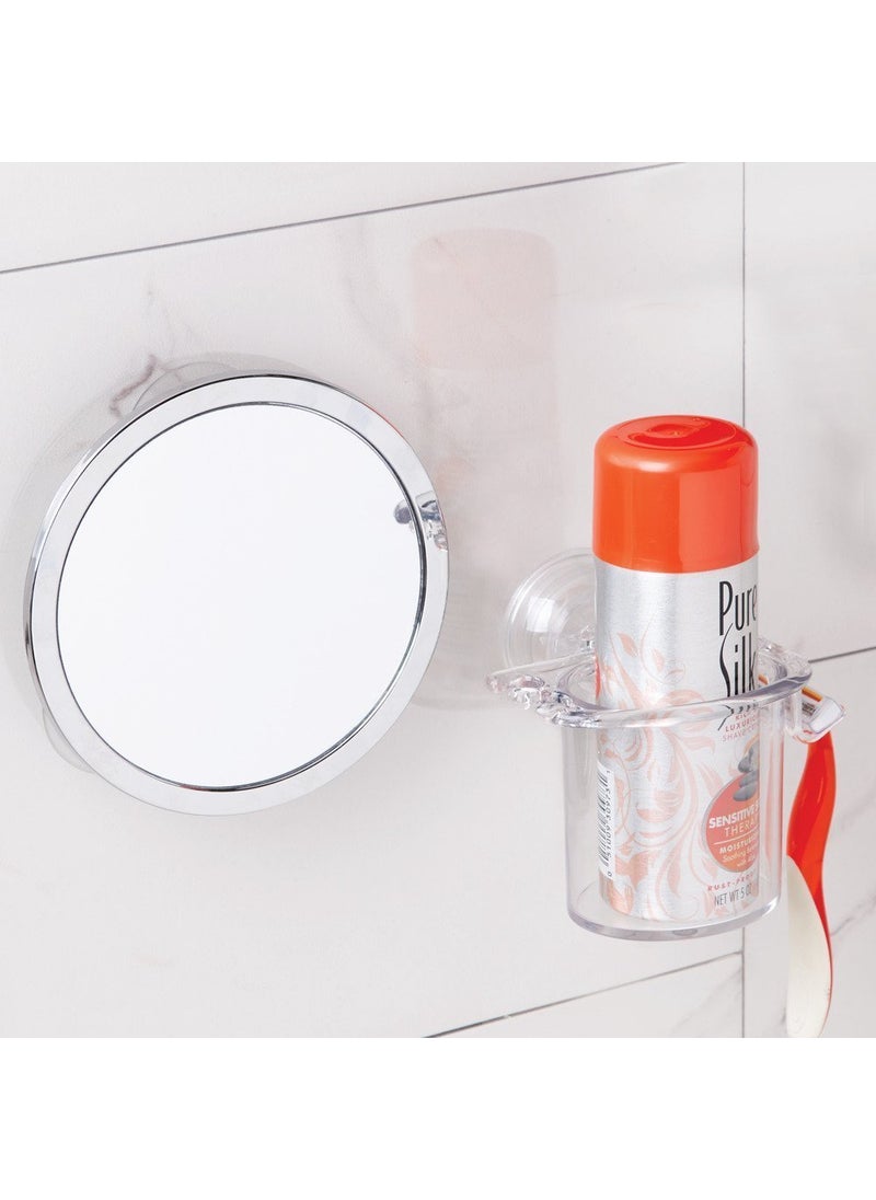 InterDesign iDesign Gia Metal Suction Shower Shaving Mirror for Bathroom  Vanity  Bathtub  Wall  5.75"" x 5.75"" x 0.75""  Chrome  - Image 2