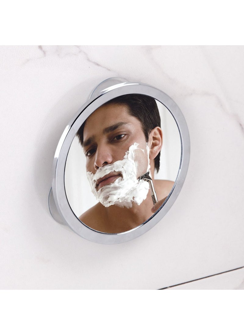 InterDesign iDesign Gia Metal Suction Shower Shaving Mirror for Bathroom  Vanity  Bathtub  Wall  5.75"" x 5.75"" x 0.75""  Chrome  - Image 3