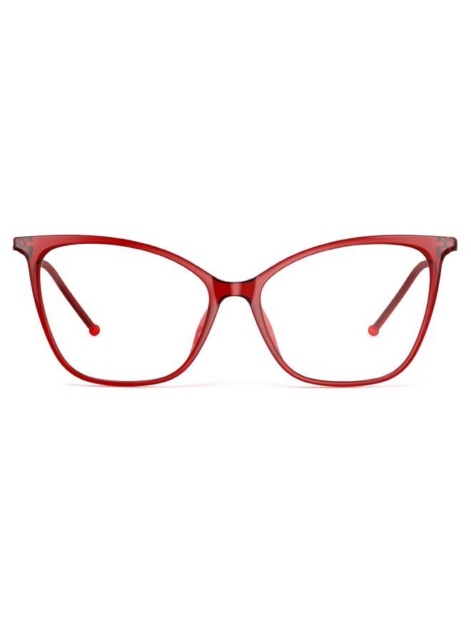 VISOONE Oversized Cat Eye Blue Light Blocking Glasses for Women Large Cute Lightweight Eyeglasses Metal Frame Calina, Burgundy Red, Large - Image 3