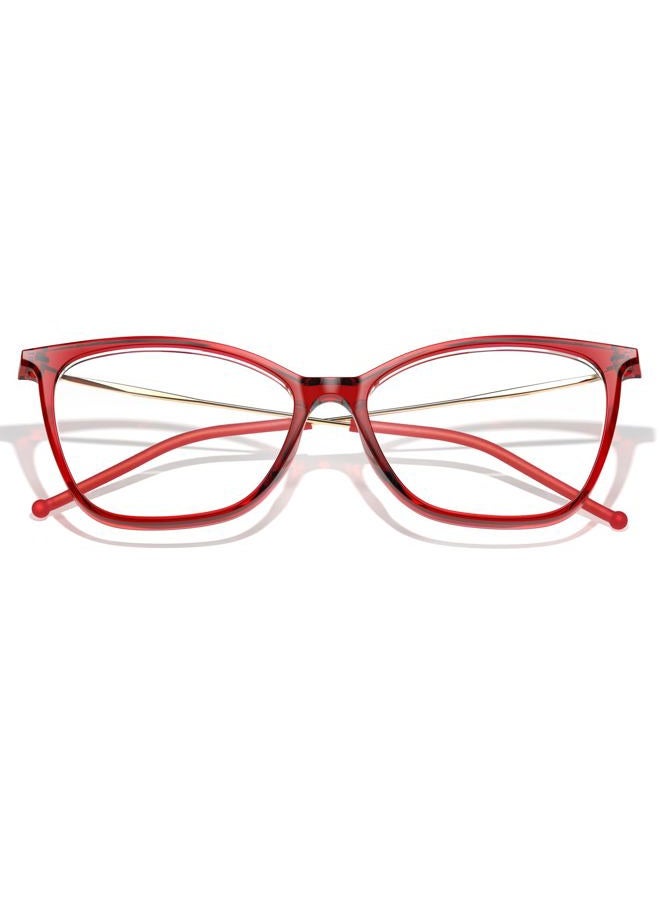VISOONE Oversized Cat Eye Blue Light Blocking Glasses for Women Large Cute Lightweight Eyeglasses Metal Frame Calina, Burgundy Red, Large - Image 5