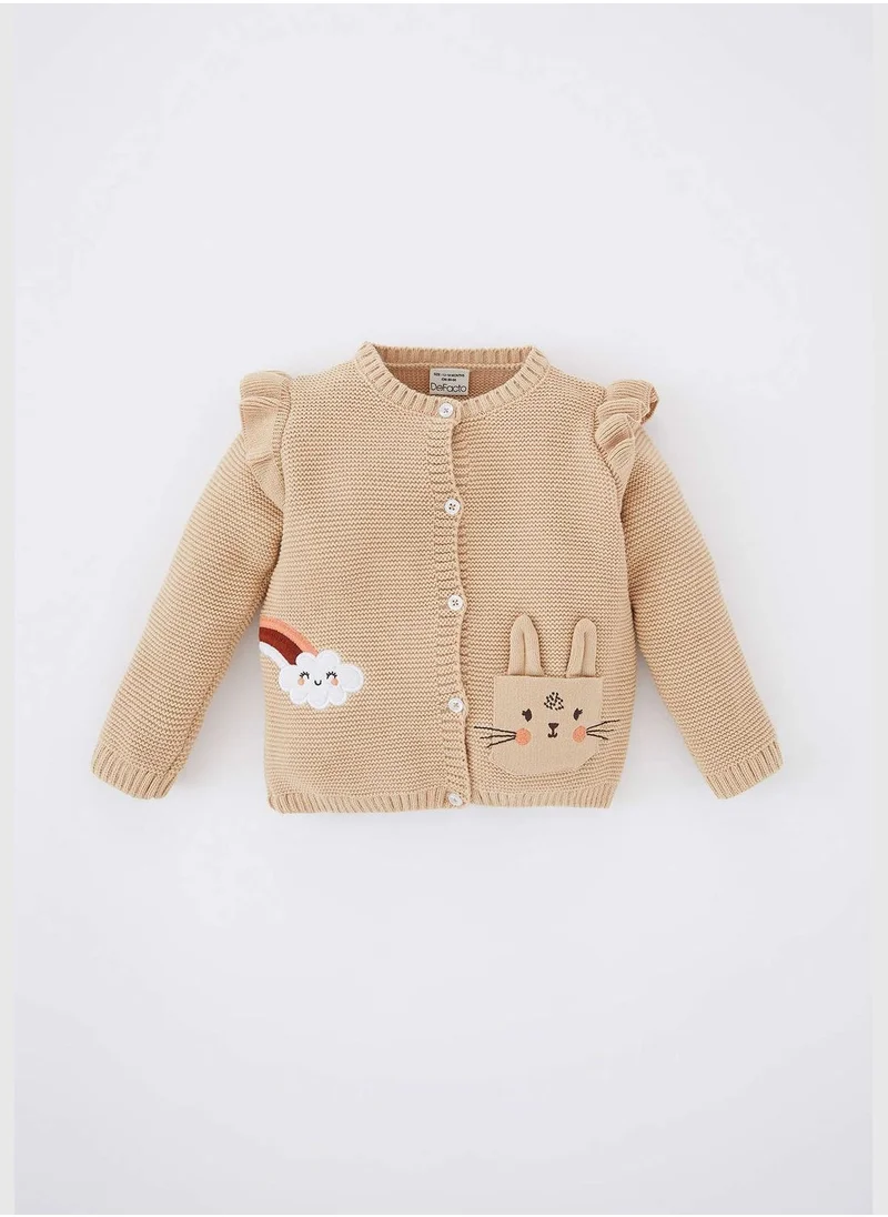 ديفاكتو BabyGirl Bike Neck Long Sleeve Tricot Cardigan