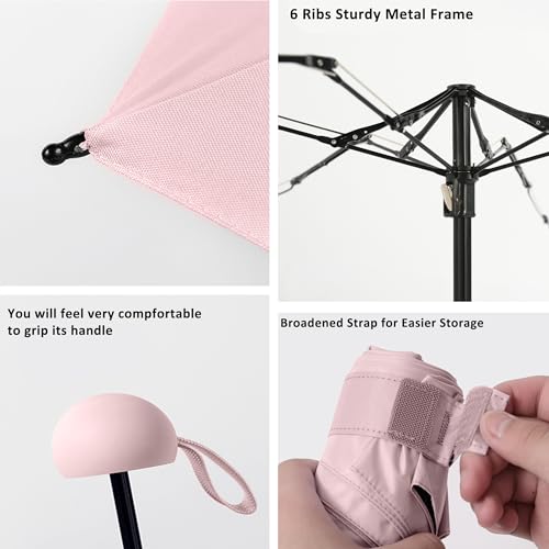 BAODINI Travel Mini Umbrella for Purse With Case Small Compact UV Sun Protection Sun Lightweight Tiny Pocket Manual Open Close Umbrella for Women Kids and Men - Image 5