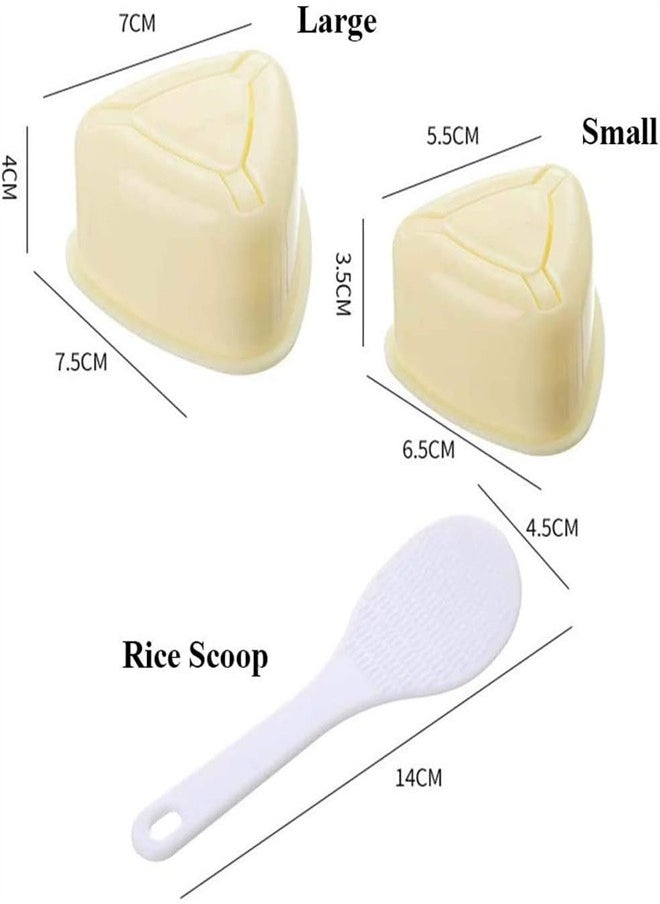 joyzzz - Rice Ball Mold Triangular, 2 Pieces Rice Ball Mold Maker, 2 Sizes Triangular Sushi Molds and 1 Piece Rice Spoon for Bento or Japanese Box Bento Kids Bento Home Kitchen DIY Nori Rice Bento - Image 1