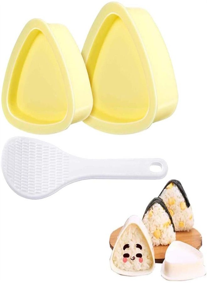 joyzzz - Rice Ball Mold Triangular, 2 Pieces Rice Ball Mold Maker, 2 Sizes Triangular Sushi Molds and 1 Piece Rice Spoon for Bento or Japanese Box Bento Kids Bento Home Kitchen DIY Nori Rice Bento - Image 1