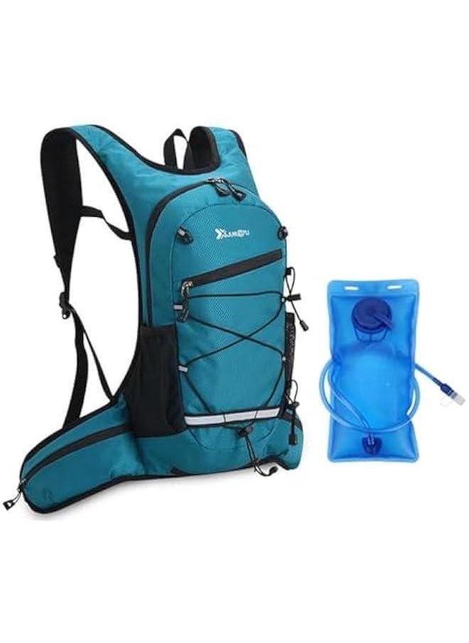 هوكور HOOKOR Hydration Backpack Cycling Water Rucksack Climbing Daypack with Water Bladder 2L Outdoor Sports Breathable Ultralight Bicycle Running Vest Bag Tactical Backpack for Hiking Marathon  - Image 1