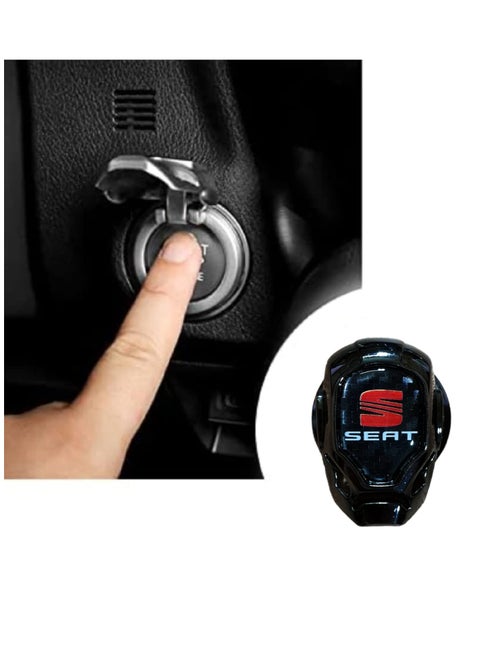 Carbon Fiber Start/Stop Engine Button Cover Compatible Seat