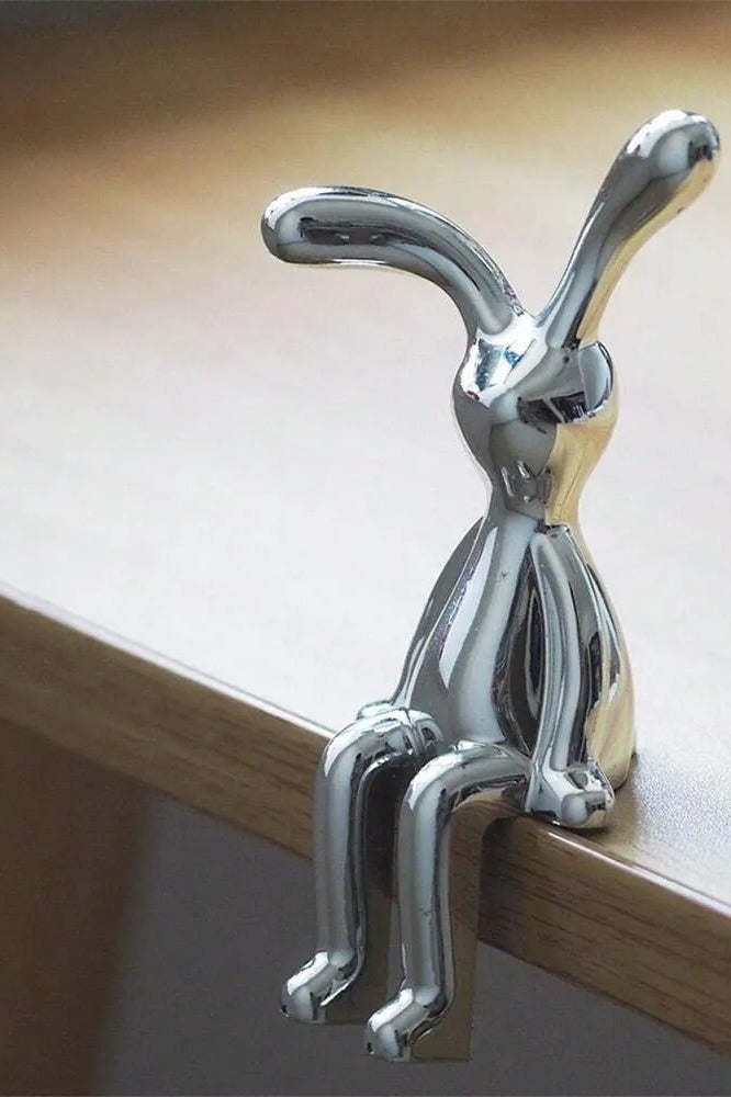 زينه سياره قطعتين ديكور سياره بتصميم ارنب لطيف مطلي بالكروم لاضافة لمسه مميزه الى ديكور سيارتك - Image 4