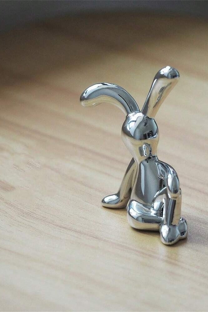 زينه سياره قطعتين ديكور سياره بتصميم ارنب لطيف مطلي بالكروم لاضافة لمسه مميزه الى ديكور سيارتك - Image 5