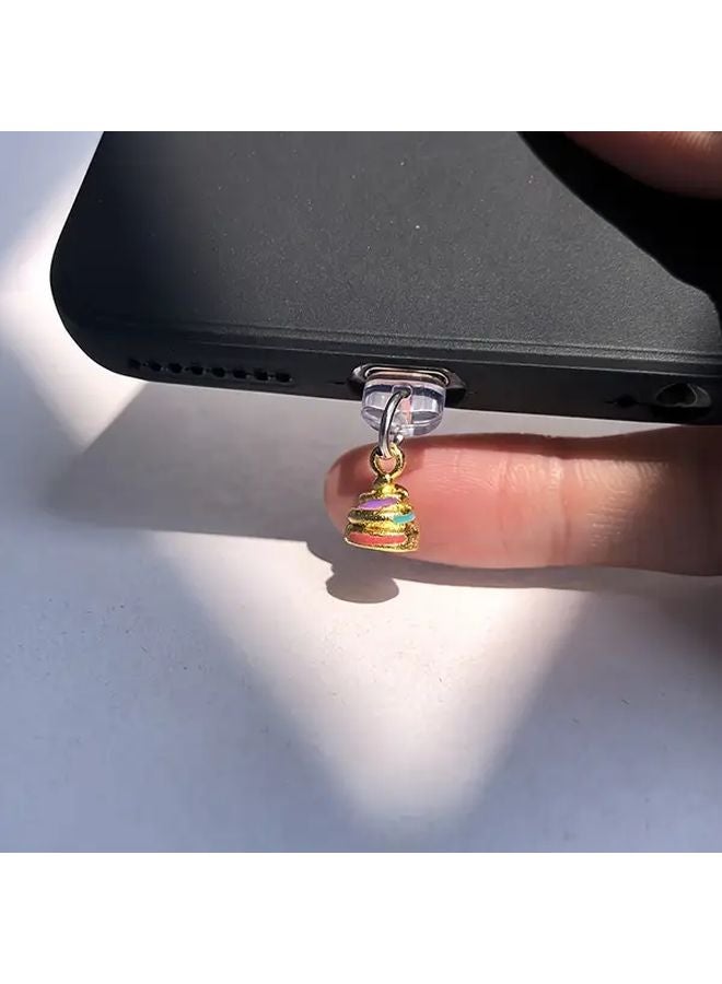 3D Colorful Poop Phone Dust Plug For Type C Charging Port With Rope Pendant - Image 4