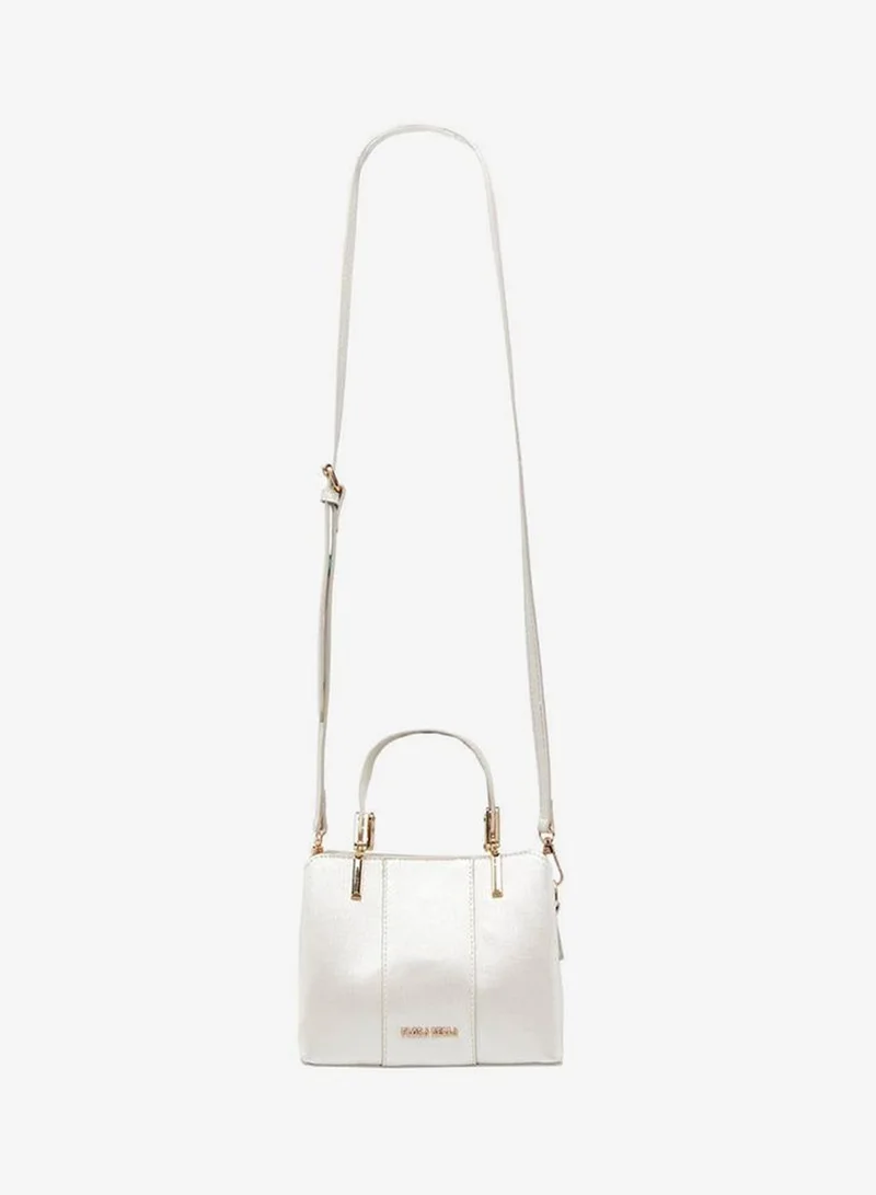 Flora Bella By Shoexpress CREAM Textured Tote Bag With Detachable Strap Ramadan Collection for Women | Best Price UAE