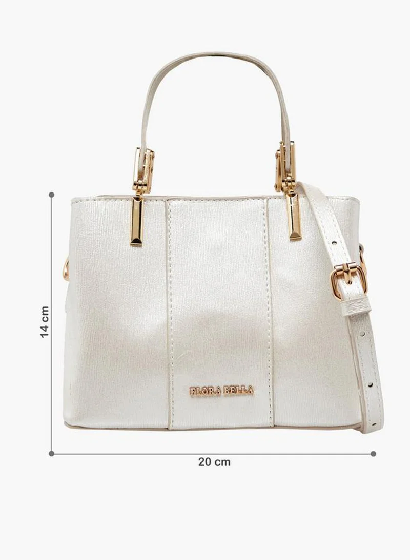 Flora Bella By Shoexpress CREAM Textured Tote Bag With Detachable Strap Ramadan Collection for Women | Best Price UAE
