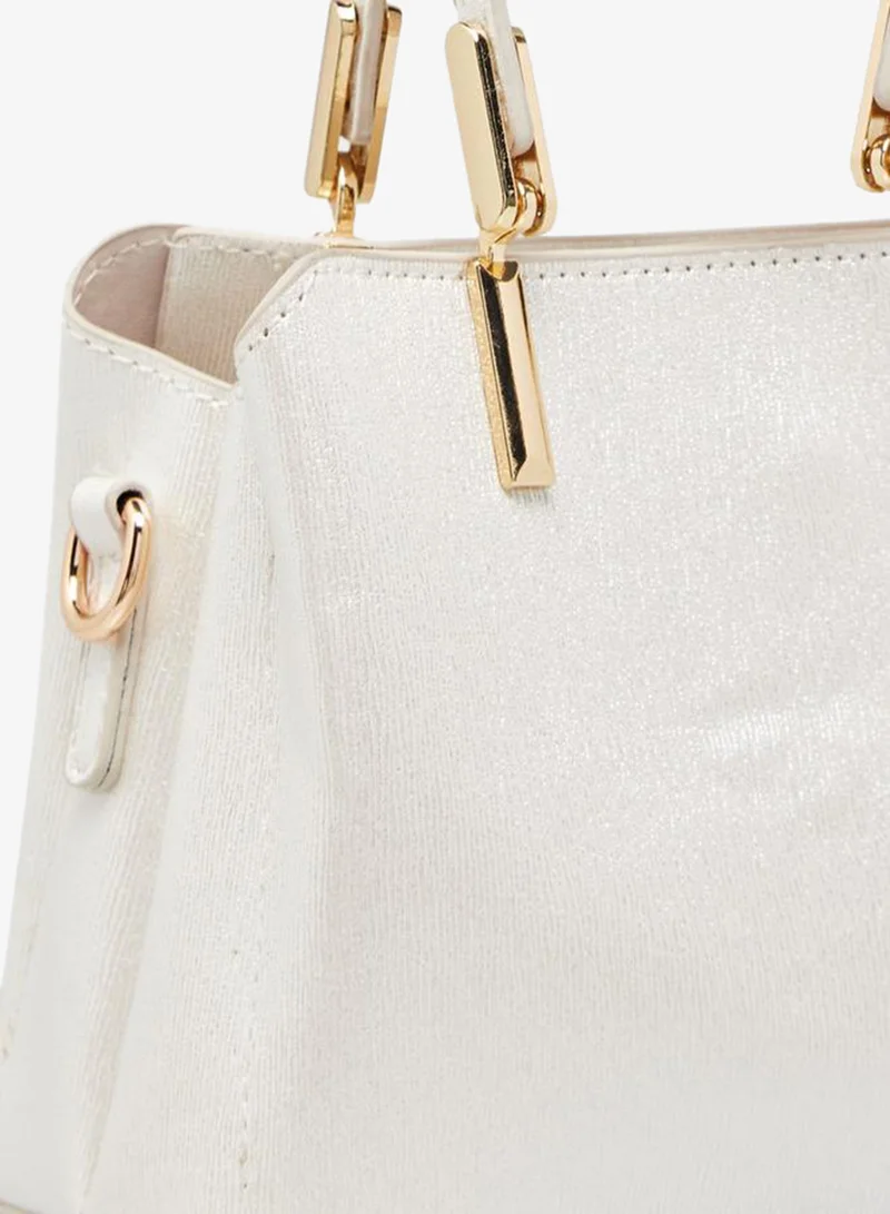 Flora Bella By Shoexpress CREAM Textured Tote Bag With Detachable Strap Ramadan Collection for Women | Best Price UAE