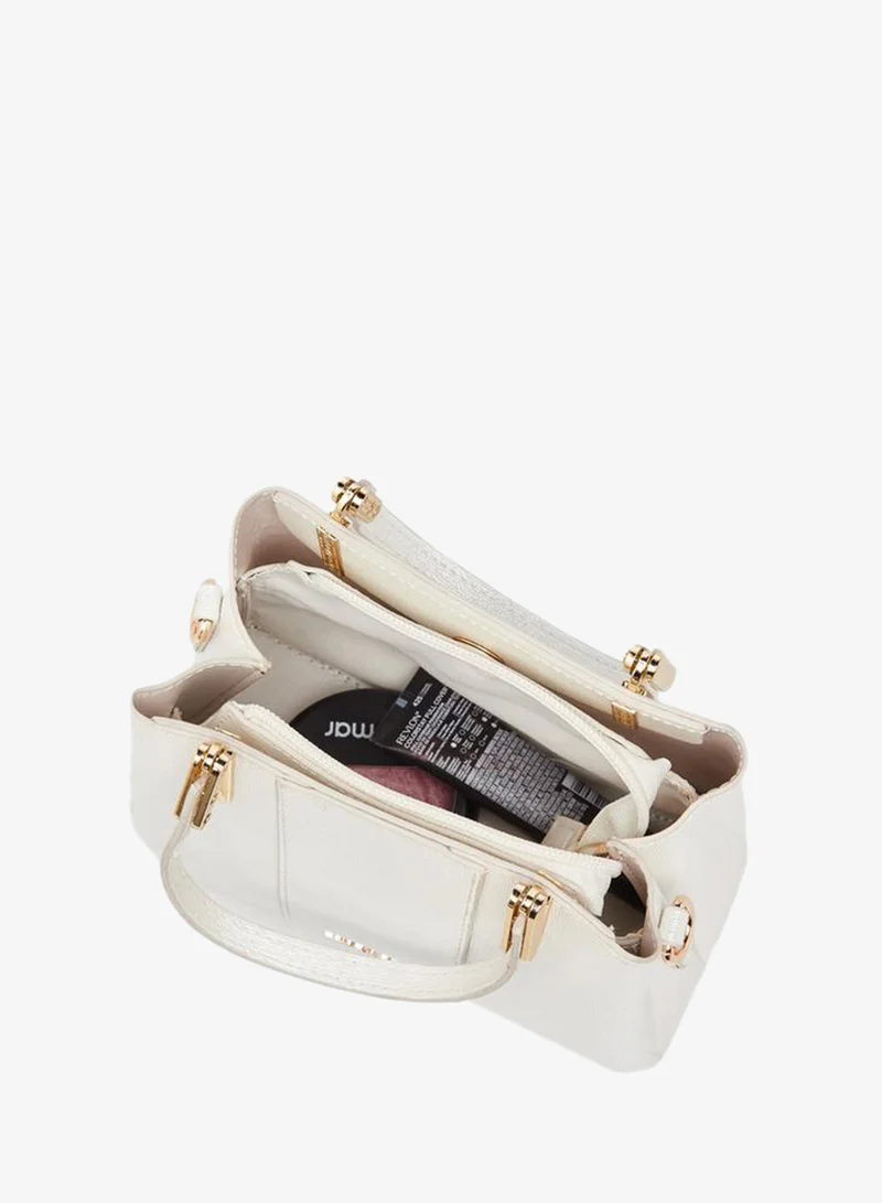 Flora Bella By Shoexpress CREAM Textured Tote Bag With Detachable Strap Ramadan Collection for Women | Best Price UAE