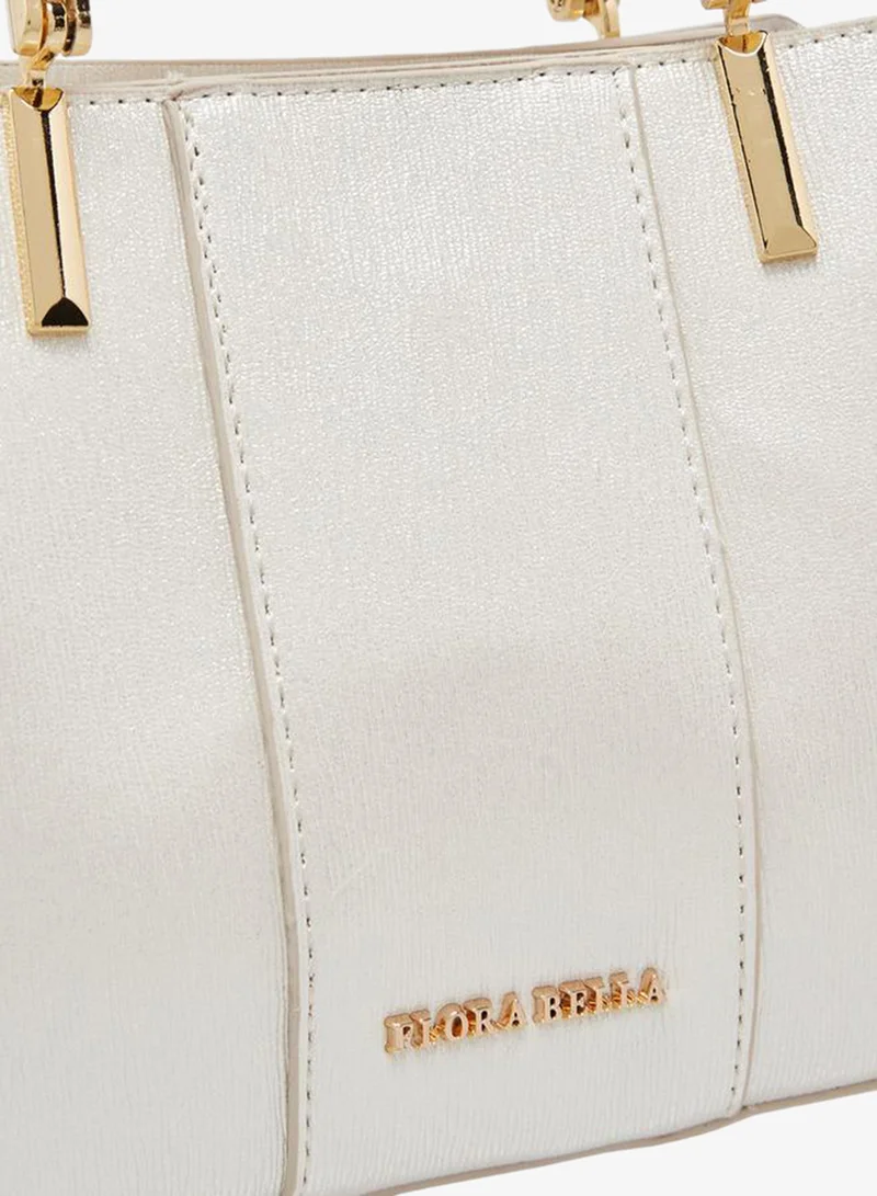 Flora Bella By Shoexpress CREAM Textured Tote Bag With Detachable Strap Ramadan Collection for Women | Best Price UAE