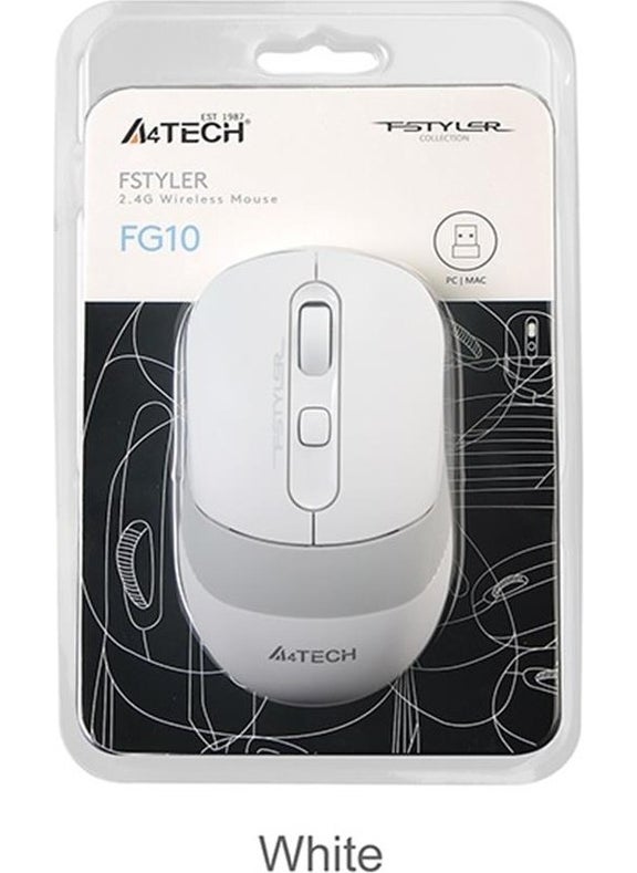 FG10 Nano Receiver Wireless Optical 2000DPI Energy Saving Mouse - White