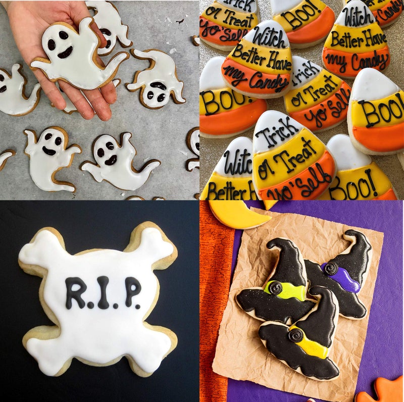 jollylife 18PCS Halloween Cookie Cutters - Pumpkin Witch Bat Ghost Cat Tombstone Spider  Skull Candy Corn  Owl Hat Cauldron Broom Party Supplies - Image 3