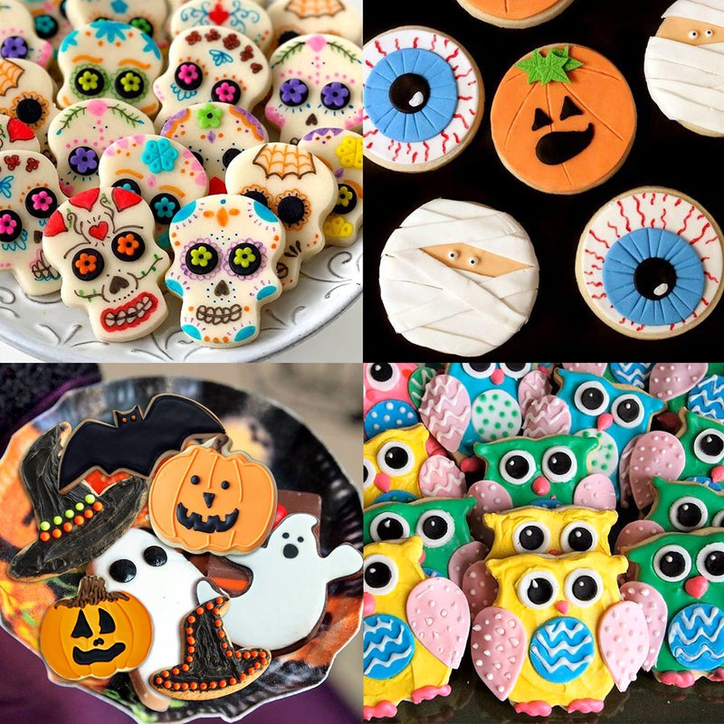 jollylife 18PCS Halloween Cookie Cutters - Pumpkin Witch Bat Ghost Cat Tombstone Spider  Skull Candy Corn  Owl Hat Cauldron Broom Party Supplies - Image 2