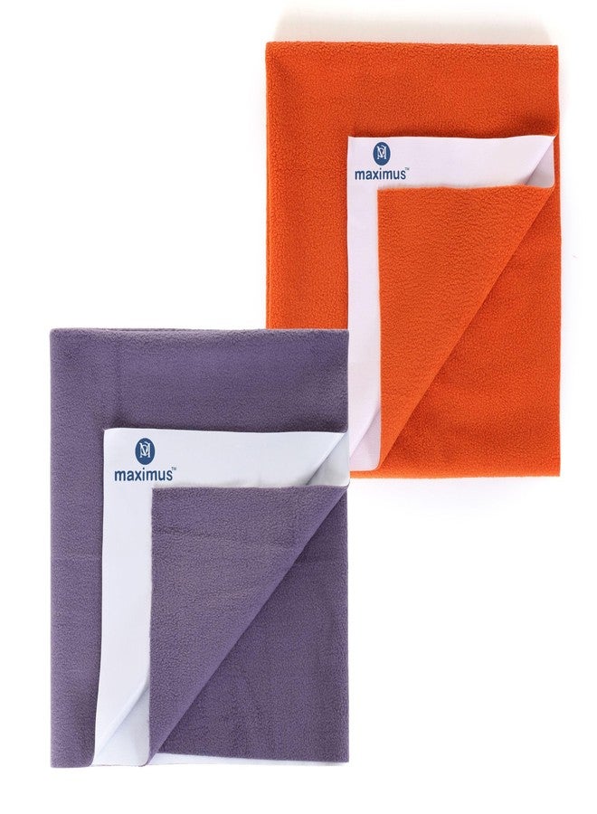 THE MAXIMUS Maximus Waterproof Quick Dry Sheet for Baby Pack of 2 | Bed Pad Extra Absorbent Washable Matress Protector | Baby Bed Protector Sheet for Toddler Children (140x100 cm) (Grey and Orange, Large) - Image 1