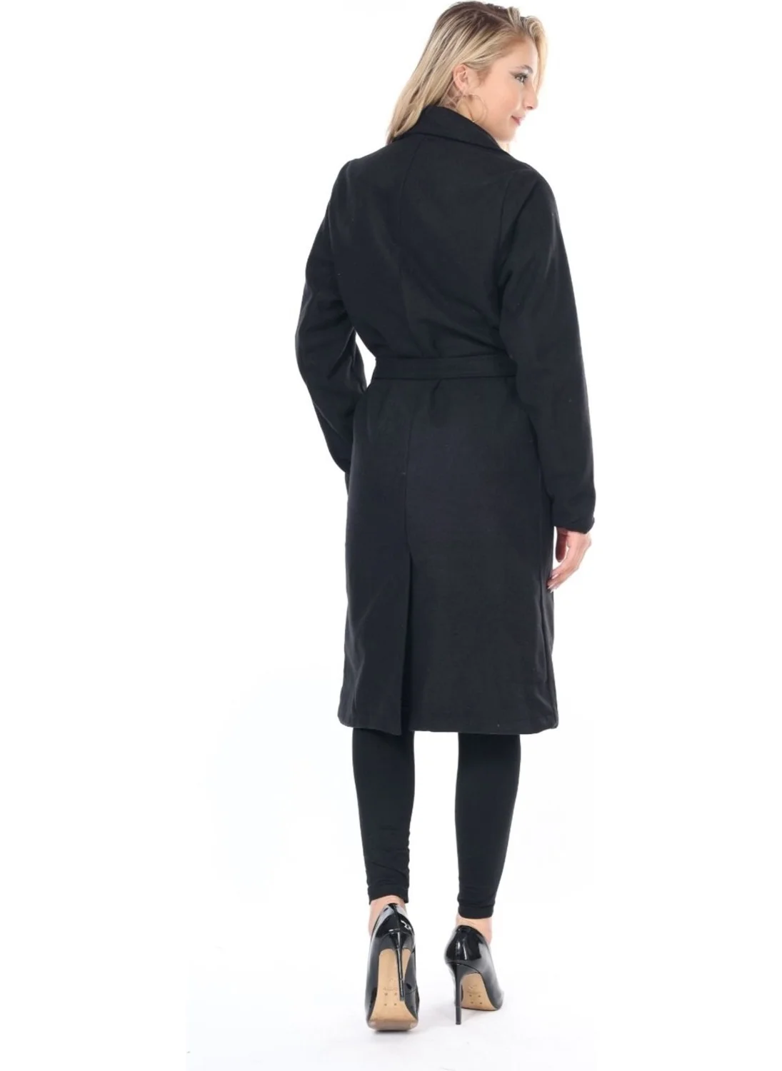 Bluence Women's Belted Winter Long Cashmere Coat