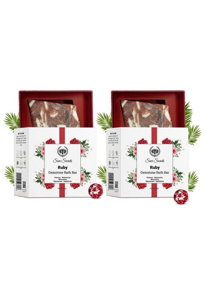 Seer Secrets Luxurious Refreshing Duo Handmade Ruby Gemstone Soap Pack Of 2 For Brighten Soft Moisturized & Glowing Skin - Image 1