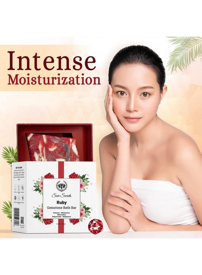 Seer Secrets Luxurious Refreshing Duo Handmade Ruby Gemstone Soap Pack Of 2 For Brighten Soft Moisturized & Glowing Skin - Image 2