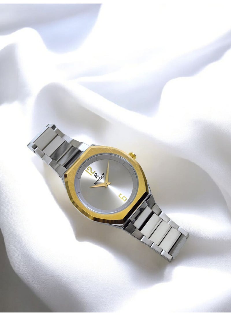 ريفولي ساعة يد للرجال من الستانلس ستيل بعرض انالوج وحركة كوارتز ، سهلة القراءة بتصميم عصري مقاوم للماء، ساعة يد كلاسيكية فاخرة . - Image 5