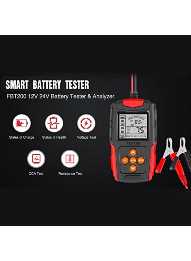 Car Battery Tester - 12V 24V Automotive Battery Load Tester CCA Digital Auto Battery Analyzer Accurate Battery Diagnostic Tool for Car Truck Motorcycle ATV SUV (8-30V) - Image 4