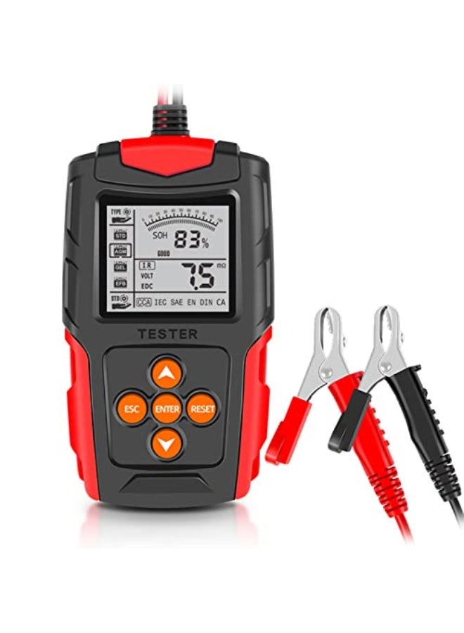 Car Battery Tester - 12V 24V Automotive Battery Load Tester CCA Digital Auto Battery Analyzer Accurate Battery Diagnostic Tool for Car Truck Motorcycle ATV SUV (8-30V) - Image 1
