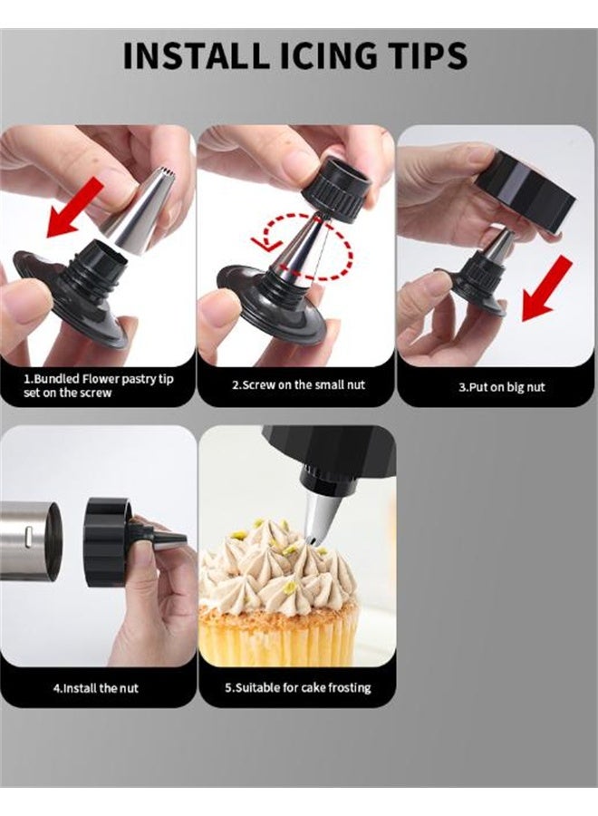 هومستر كوكي الصحافة بندقية مجموعة، الفولاذ المقاوم للصدأ تجليد ديكور الصحافة بندقية مجموعة مع 13 أقراص و 8 تجليد نصائح، صانع البسكويت والديكور - Image 5