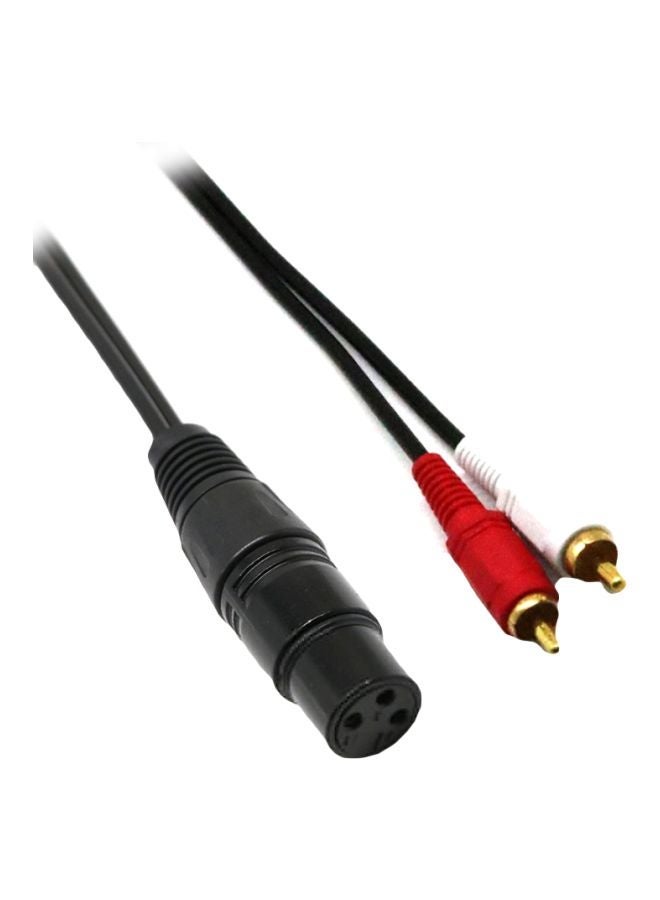 NIBEMINENT Female To 2 RCA Male Cable Black/Red/White
