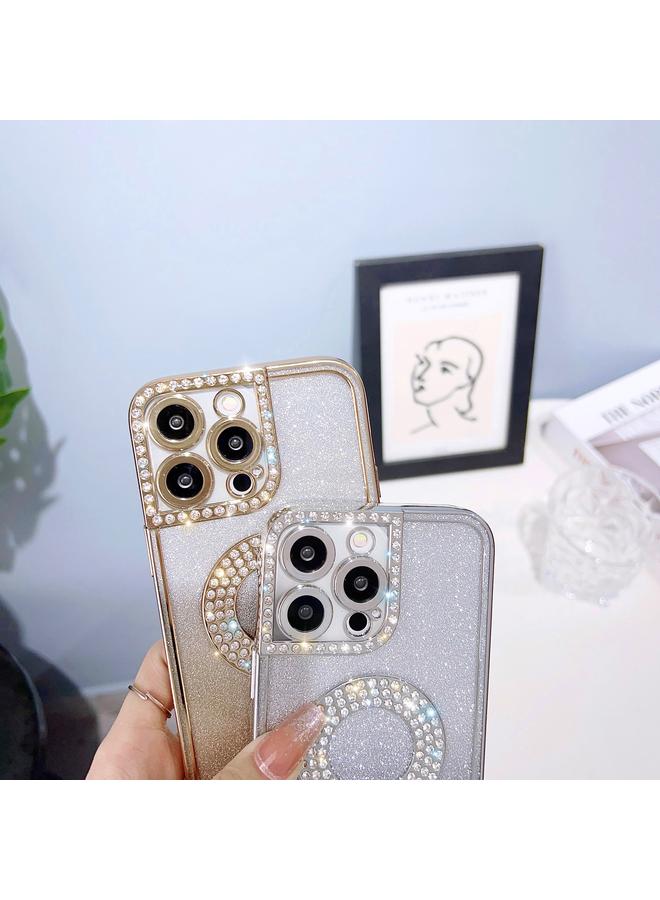 زبون جراب لهاتف iPhone 11 Pro، جراب هاتف مطلي بالكهرباء، متدرج الألوان، لامع، مرصع بالألماس - Image 4