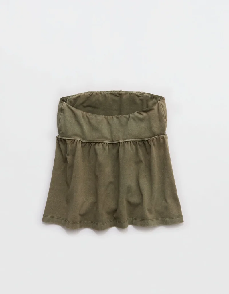 Aerie  OFFLINE By Aerie OG Cotton Peplum Tube Top for Women | Best Price UAE